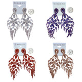 5 Inch Drop Rhinestone Chandelier Tassel Earrings - 10 Colors (35234)(2.25x5in)