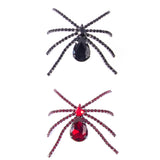 Black Nickel Plated Rhinestone Spider Pin (2.1x1.8in)
