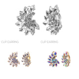 Marquise Cut Cluster Clip On Earrings (0.88x1.12in)