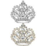 Rhinestone Mixed Shaped Crown Brooch Pin (2x1.75in)