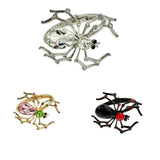Rhinestone Spider Cuff Hinge Bracelet in 3 Colors (2.5x2.25in)