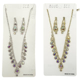 Rhinestone Necklace & Earring Evening Set - 3 Colors (10897)