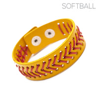 Softball Leather Bracelet (8.5in)