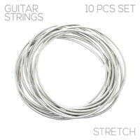 Rhodium Plated Guitar String 10 pcs Stretch Bracelet