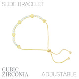 5 Heart Cubic Zirconia Heart Slider Tennis Bracelet in Silver or Gold