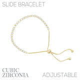 Cubic Zirconia Marquise Slider Bracelet in Silver or Gold