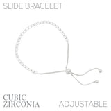 Cubic Zirconia Marquise Slider Bracelet in Silver or Gold