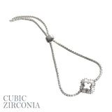 Cubic Zirconia Clover Slider Bracelet