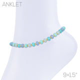 Beaded Nugget Anklet - 5 Colors Available (9+1.5in)