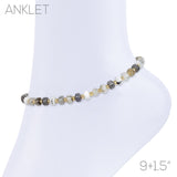 Beaded Nugget Anklet - 5 Colors Available (9+1.5in)
