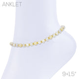 Beaded Nugget Anklet - 5 Colors Available (9+1.5in)