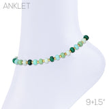 Beaded Nugget Anklet - 5 Colors Available (9+1.5in)