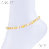 Beaded Nugget Anklet - 5 Colors Available (9+1.5in)