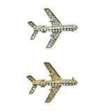 Crystal Airplane Pin Brooch (P1542)(1.75x1.25in)