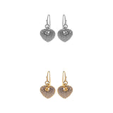 Cubic Zirconia Puffy Heart Earrings (0.4x0.6in)