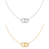 Cubic Zirconia Interlocking Circle Necklace (16+3in)