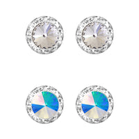 15mm Rondelle Crystal Stud Earrings - 2 Colors (Dance Team)