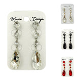 Crystal Circle Teardrop Dangle Earrings (ER2634)(0.5x2.75in)
