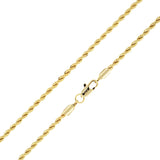 14K Gold Electroplated 3mm Rope Chain - Choose from 6 Lengths