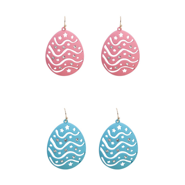 Crystal Star Easter Egg in Pink or Blue (1.3x1.7in)
