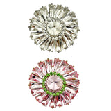 Sparkling Baguette Crystal Sunburst Brooch (1.75x1.75in)