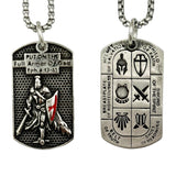 Stainless Steel Ephesians 6:14-17 Scripture Themed Dog Tag Necklace (22in)