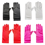 Short Satin Gloves Gloves - 11 Colors (Adult One Size)