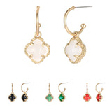 12 mm Clover Open Hoop Earrings (0.45x0.45in)