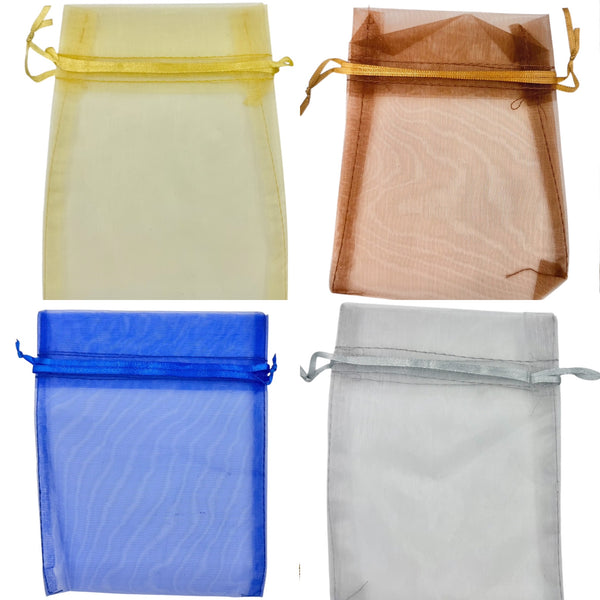 Large Drawstring Organza Bags - 8 Colors (4.5x6.5in)