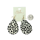 Leopard Print Leather Teardrop Earrings - 2 Colors Available