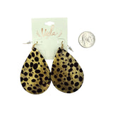Leopard Print Leather Teardrop Earrings - 2 Colors Available