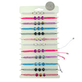 Bulk 12 PCS Drawstring Crystal Clover Bracelets (IBR-3250)