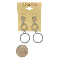 Bulk 12 PCS Three Tiered Circle Crystal Earrings (IER-5283)