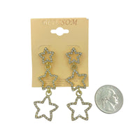 Bulk 12 PCS Three Tiered Star Crystal Earrings (IER-5282)