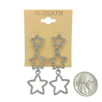 Bulk 12 PCS Three Tiered Star Crystal Earrings (IER-5282)