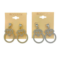 Bulk 12 PCS Diamond Ring Shaped Crystal Earrings (IER-5278)