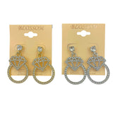Bulk 12 PCS Diamond Ring Shaped Crystal Earrings (IER-5278)