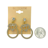 Bulk 12 PCS Diamond Ring Shaped Crystal Earrings (IER-5278)