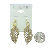 Bulk 12 PCS Leaf Shaped Crystal Earrings (IER-5198)