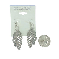 Bulk 12 PCS Leaf Shaped Crystal Earrings (IER-5198)