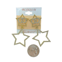 Bulk 12 PCS Two Tiered Star Crystal Earrings (IER-4169CL)