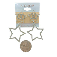 Bulk 12 PCS Two Tiered Star Crystal Earrings (IER-4169CL)