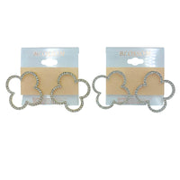 Bulk 12 PCS $1.00 Clover Shaped Crystal Earrings (IER-4245)