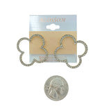 Bulk 12 PCS $1.00 Clover Shaped Crystal Earrings (IER-4245)