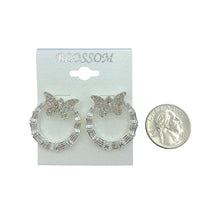 Bulk 12 PCS Butterfly Circle Crystal Earrings (IER-5567)