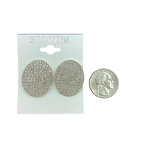 Bulk 12 PCS Clip-On Oval Disc Crystal Earrings (IER-4083)