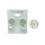 Bulk 12 PCS Clip-On Circle Crystal Pearl Drop Earrings (IER-4189)