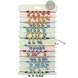 Bulk 12 PCS Drawstring Evil Eye Charm Bracelets (IBR-1876BT)