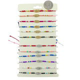 Bulk 12 PCS Drawstring Guadalupe Charm Bracelets (IBR-3166)