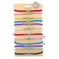 Bulk 12 PCS Drawstring San Benito, Saint Benedict Charm Bracelets (IBR-2808)